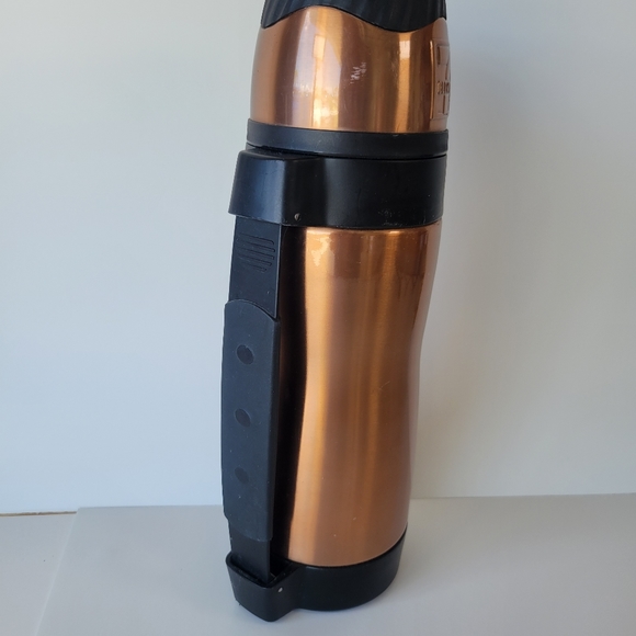 Used Thermos Metal Brass Color Black Handle 7 Eleven 1 Liter - Picture 3 of 7